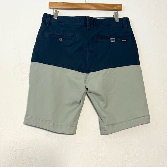 RVCA Shorts Mens Colorblock Cotton Twill  Nature x Industry SZ 32 - Picture 2 of 7
